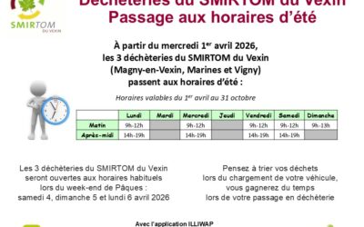 SMIRTOM du Vexin – Passage aux horaires d’été