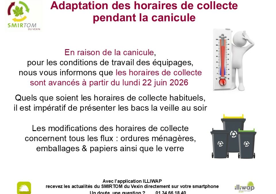 Collecte des déchets : adaptation des horaires pendant la canicule