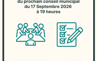 Ordre du jour du Conseil Municipal du 17 septembre