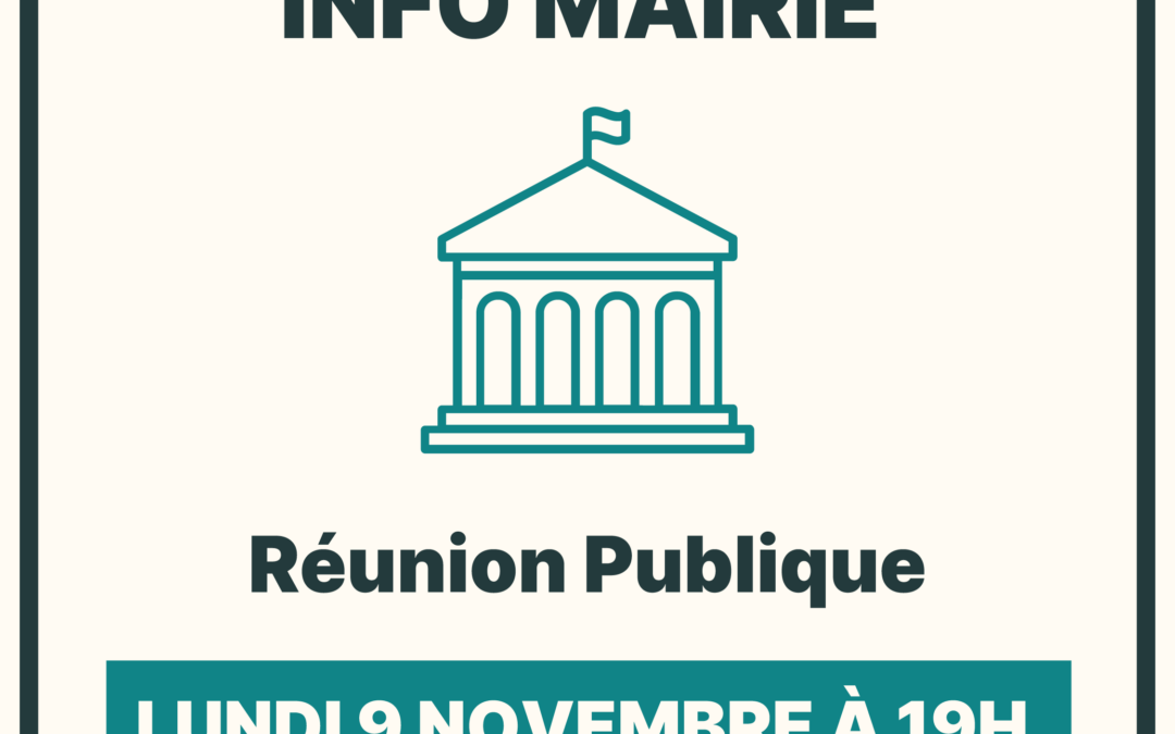 Réunion publique le 9 novembre à 19h